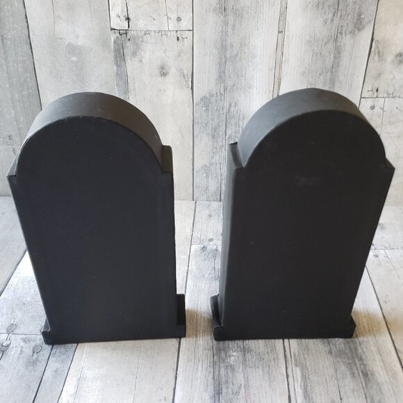 (Set of 2) DIY Black Paper Mache Tomstones Halloween - Picture 1 of 5